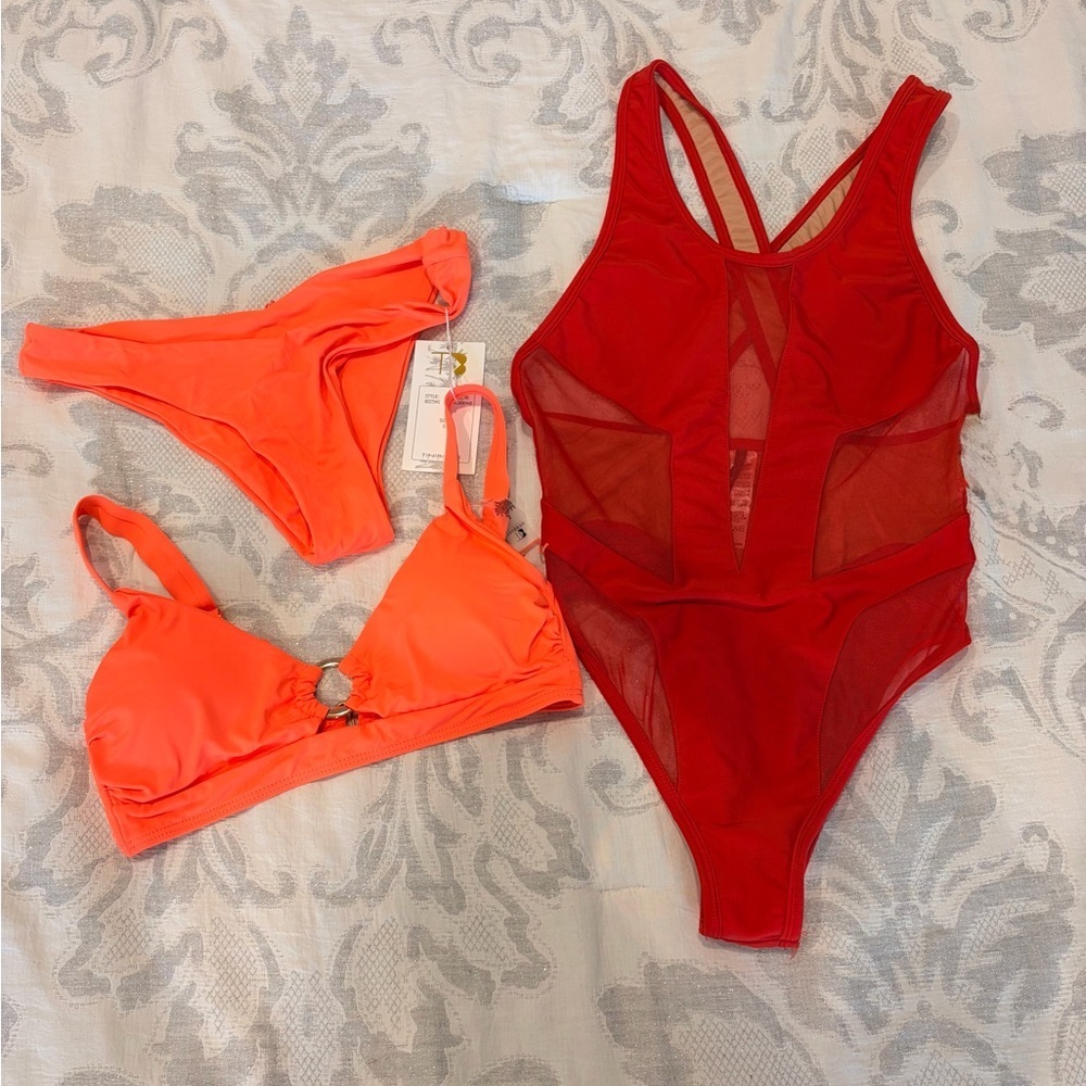 Red and Orange Women's Bikini Set